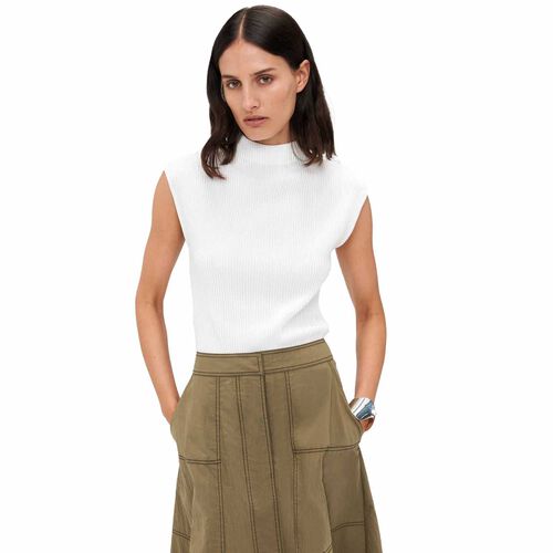 Veronika Maine Funnel Neck Ottoman Knit